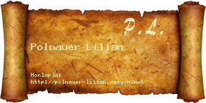 Polnauer Lilian névjegykártya